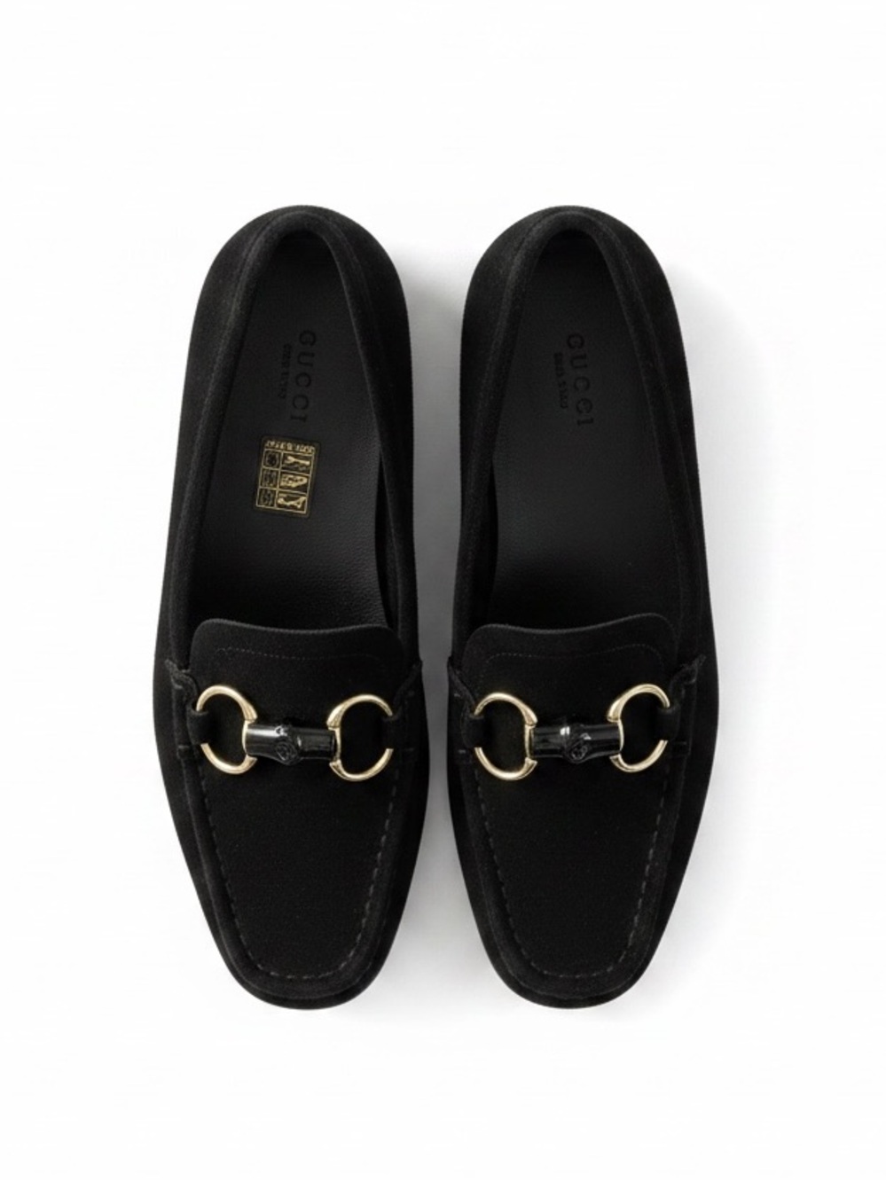 Gucci Suede Bamboo Horsebit Loafers - Black